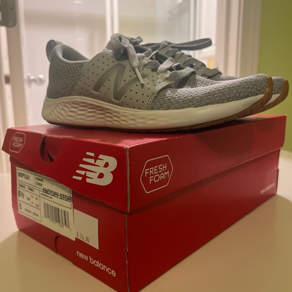 New Balance Gray and White Fresh Foam Sneakers